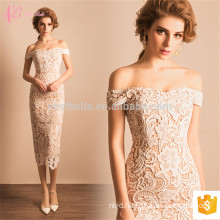 White Nice Design Off-Shoulder Embroidery Hollowed-out Ladies Guangzhou Wholesale Evening Dress